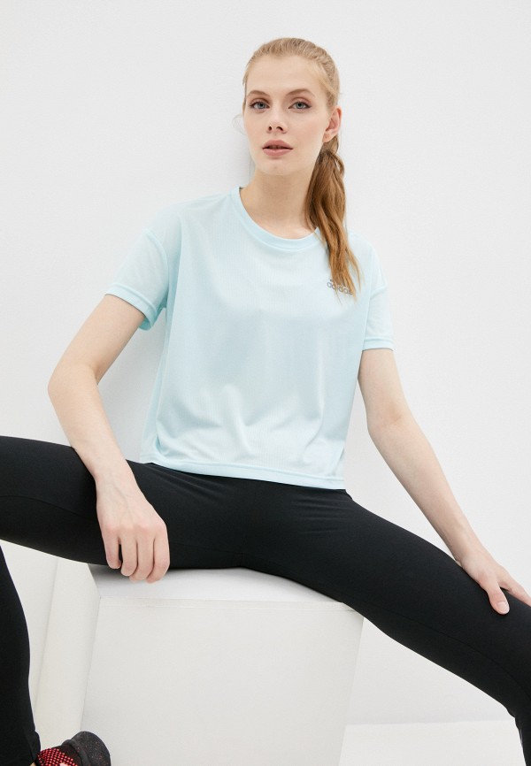 

Футболка спортивная adidas, Голубой, P.BLUE TEE W