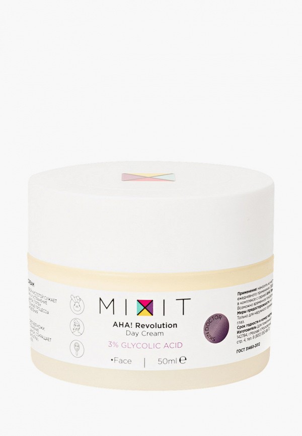 

Крем для лица Mixit, Прозрачный, AHA! Revolution дневной glycolic 3%, 50 мл