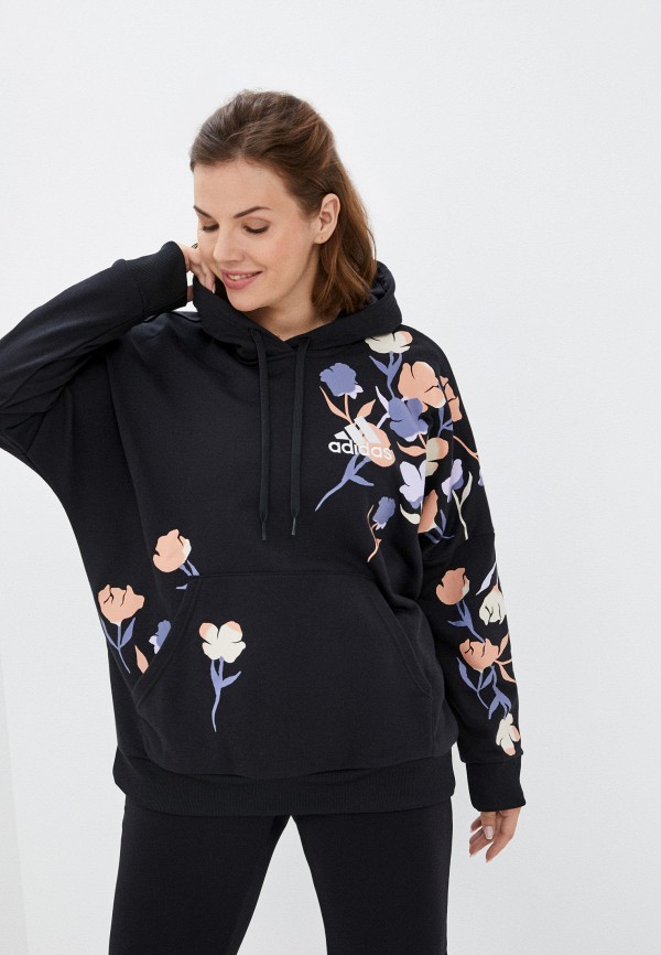 

Худи adidas, Черный, FLORL HOODIE IN
