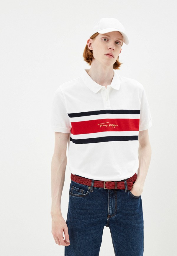 Поло Tommy Hilfiger белый MW0MW19229 RTLAAL074001