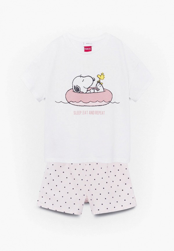 

Пижама Mango Kids, Белый;розовый, Mango Kids RTLAAL127001