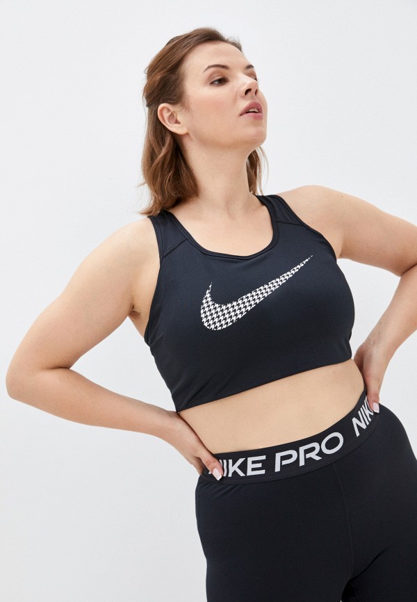 

Топ спортивный Nike, Черный, W NK DF SWSH PLS ICNCLSH BRA
