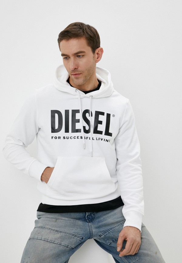 Толстовки diesel мужские. ЗИП худи дизель белая.