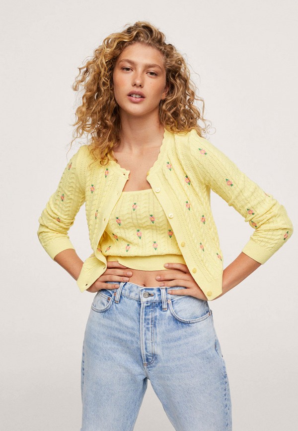 

Кардиган Mango, Желтый, PRADERA