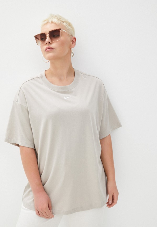 

Футболка Nike, Бежевый, W NSW ESSNTL SS TOP BF PLUS