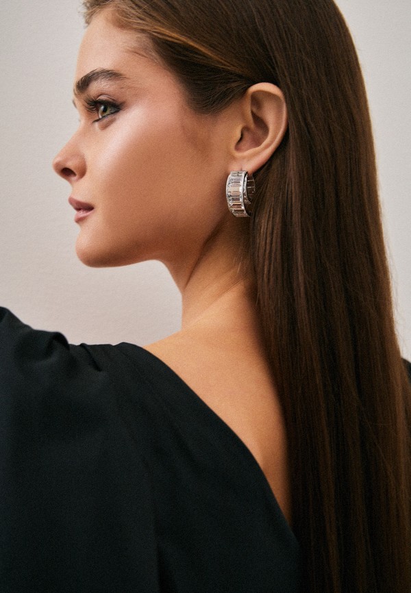 Серьги Swarovski® серебряный, размер 00, фото 6