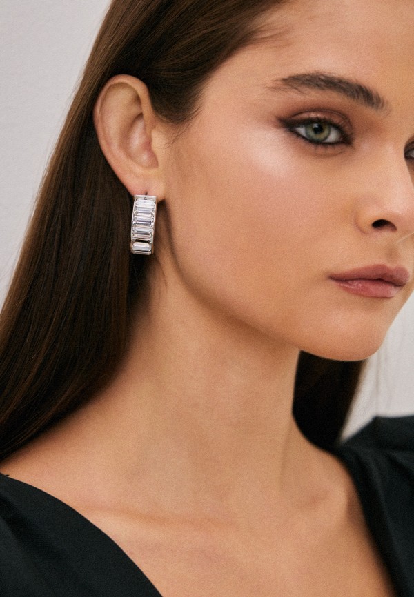 Серьги Swarovski® серебряный, размер 00, фото 5