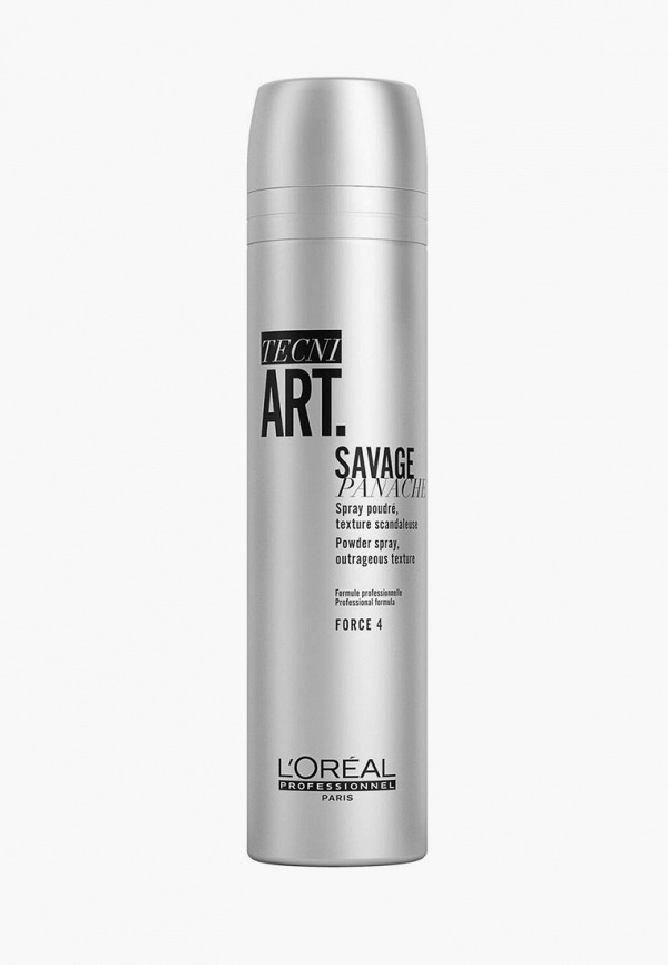 

Спрей для укладки L'Oreal Professionnel, Прозрачный, сухой Tecni.Art Savage Panache сильной фиксации с пудровой текстурой, 250 мл
