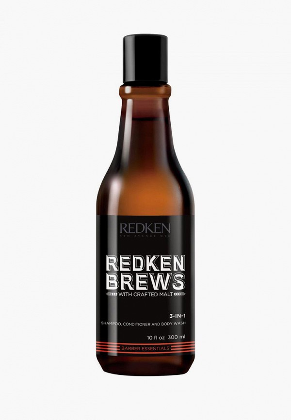 

Шампунь Redken, Прозрачный, мужской Redken Brews 3-в-1: шампунь, кондиционер, гель для душа, 300 мл