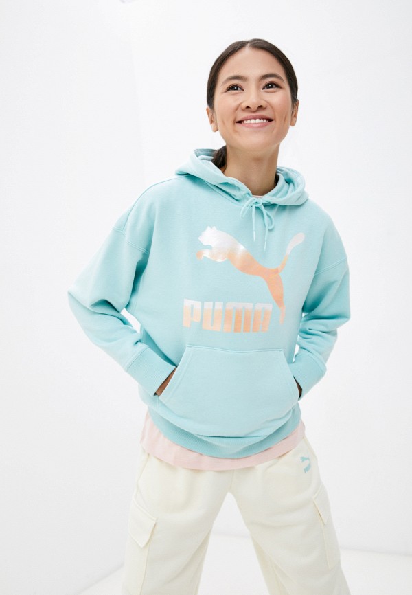 

Худи PUMA, Бирюзовый, Classics Logo Hoodie (s)