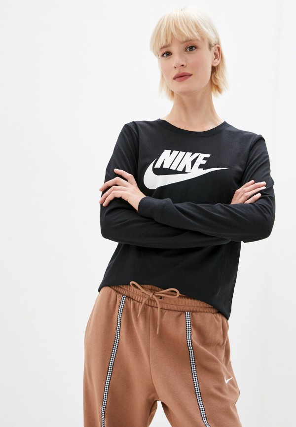 

Лонгслив Nike, Черный, W NSW TEE ESSNTL LS ICON FTR