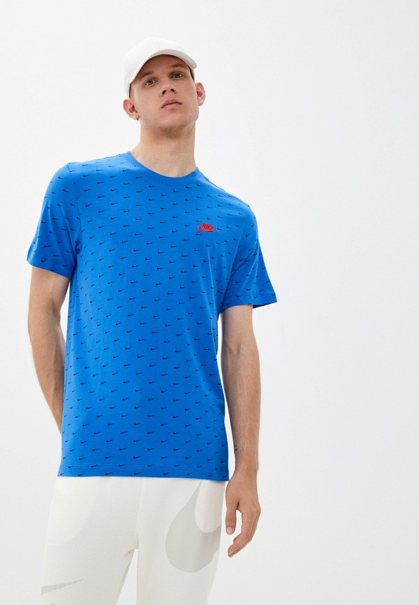 

Футболка Nike, Голубой, M NSW SS TEE MINI SWOOSH AOP