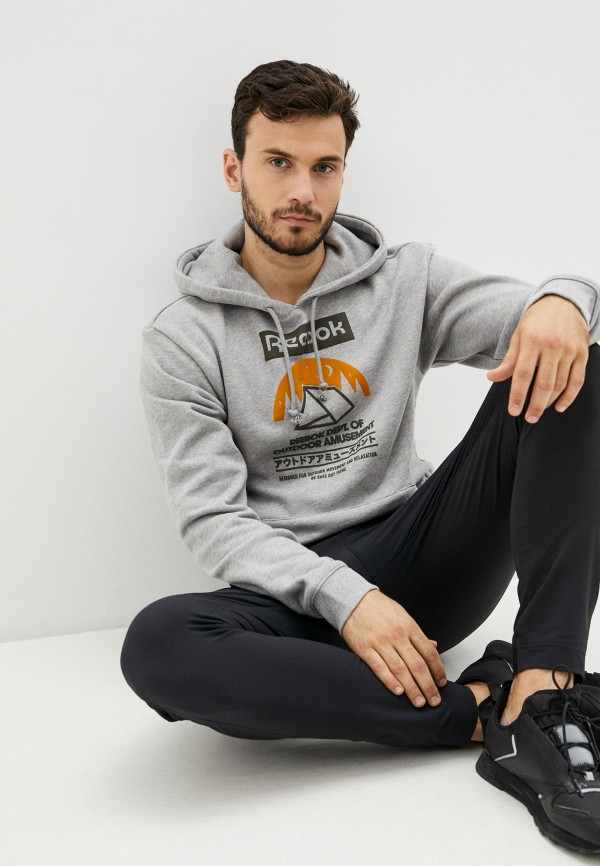 

Худи Reebok, Серый, CL CAMPING GRAPHIC HOODIE