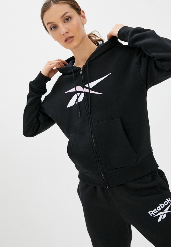 

Толстовка Reebok, Черный, TE VECTOR FZ HOODIE