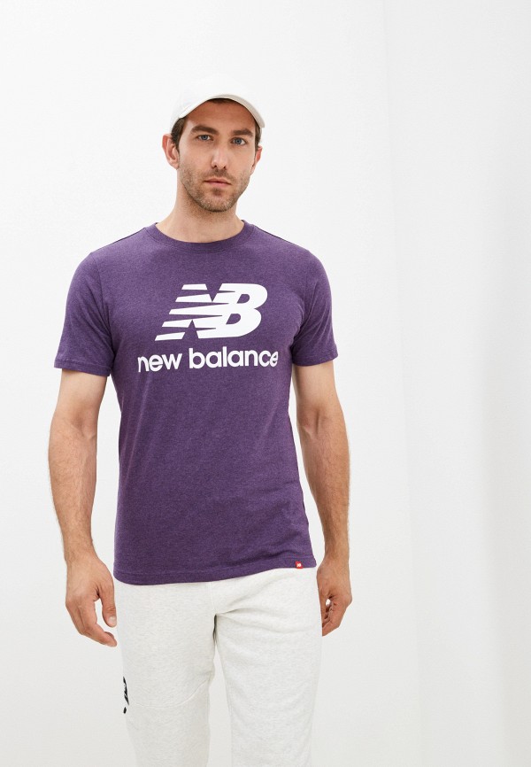 

Футболка New Balance, Фиолетовый, Essentials Stacked Logo Tee