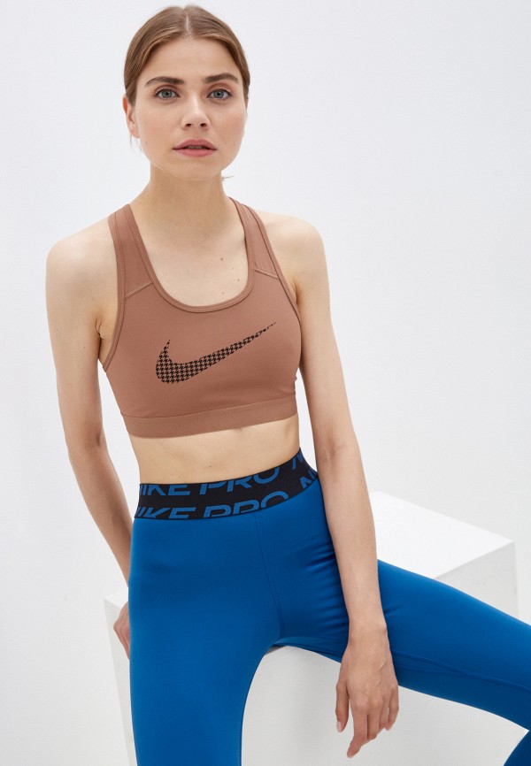 

Топ спортивный Nike, Коричневый, W NK DF SWSH ICNCLSH GX BRA