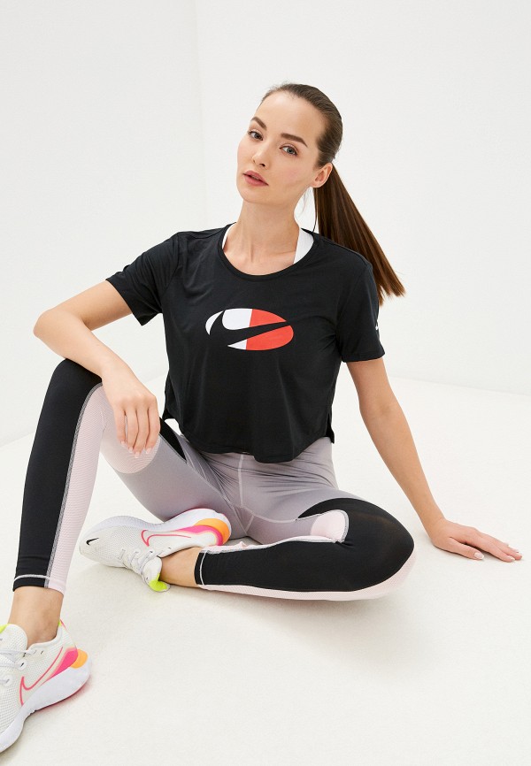 

Футболка спортивная Nike, Черный, W NK ONE DF CLRBLK SS STD CRP