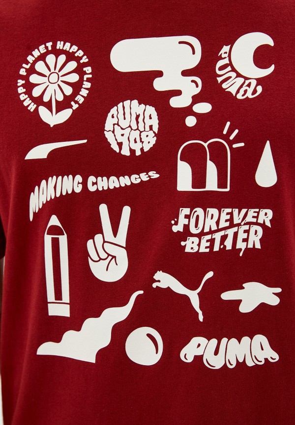 

Футболка PUMA, Бордовый, Downtown Graphic Tee