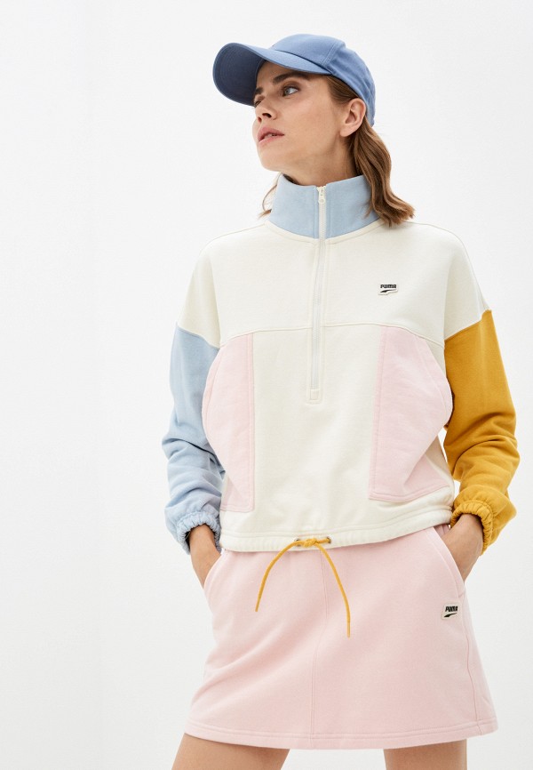 

Олимпийка PUMA, Бежевый, Downtown Half-Zip Crew
