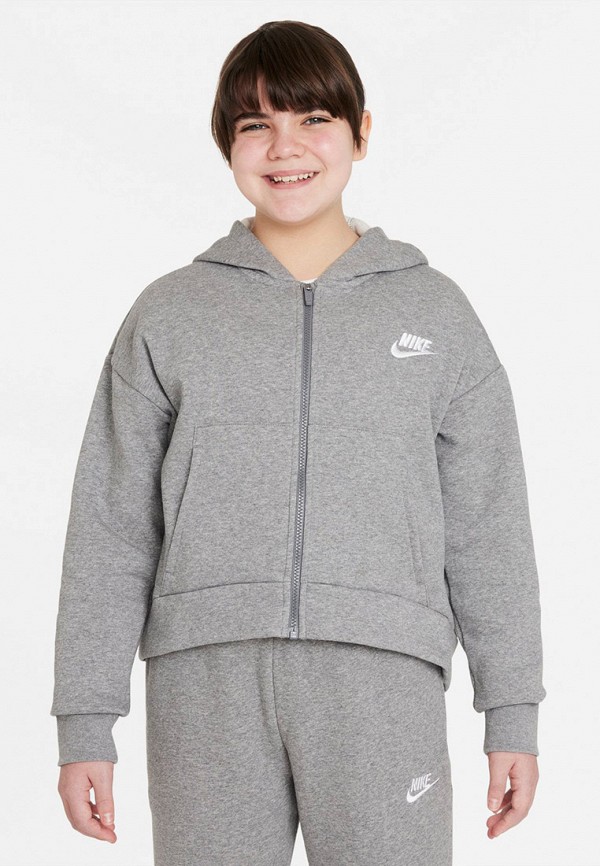 

Толстовка Nike, Серый, G NSW CLUB FLC FZ HOODIE LBR