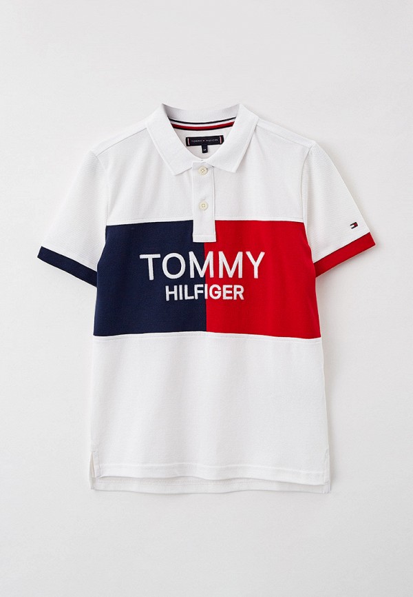 Поло Tommy Hilfiger белый KB0KB06359 RTLAAN743601