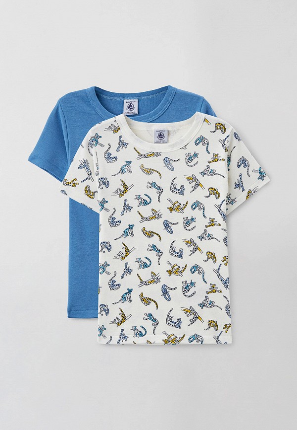 

Футболки 2 шт. Petit Bateau, Белый;голубой, Petit Bateau RTLAAN839901
