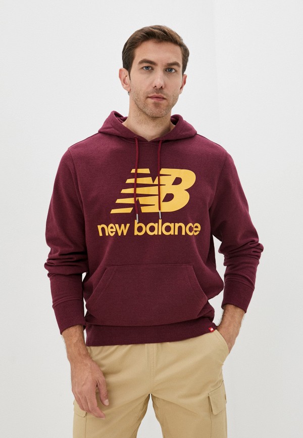 

Худи New Balance, Бордовый, NB Essentials Stacked Logo Po Hoodie