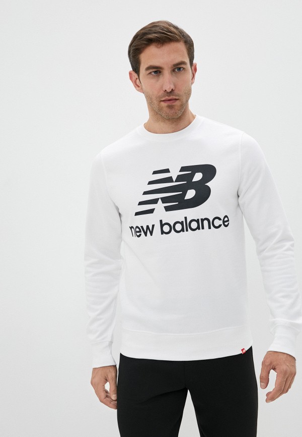 

Свитшот New Balance, Белый, NB Essentials Stacked Logo Crew