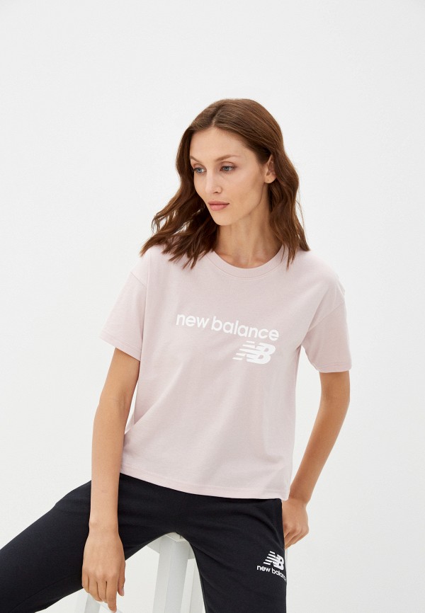 

Футболка New Balance, Розовый, NB Classic Core Stacked Tee