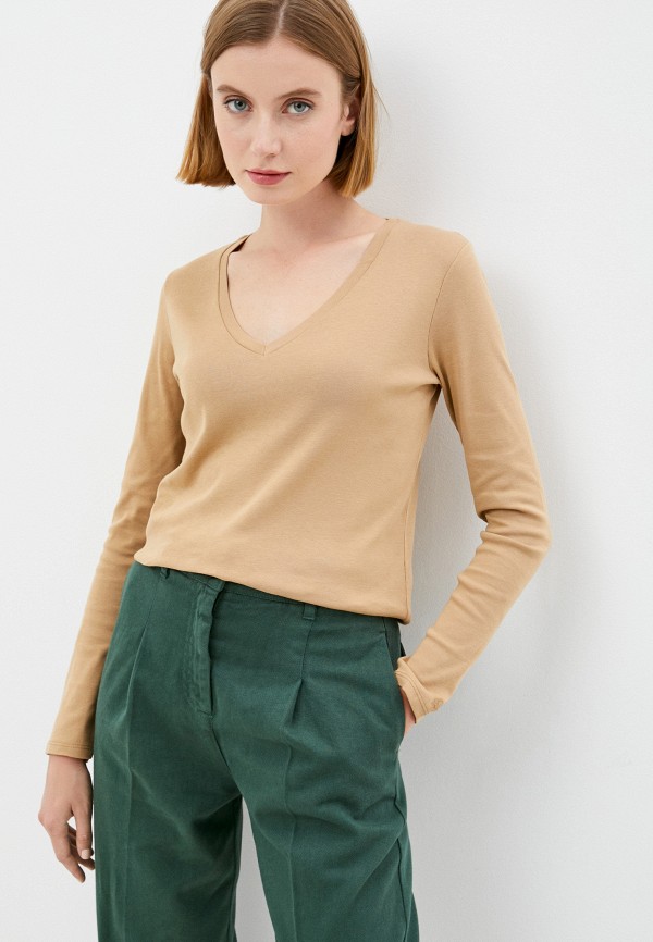

Лонгслив United Colors of Benetton, Бежевый, United Colors of Benetton RTLAAO101801