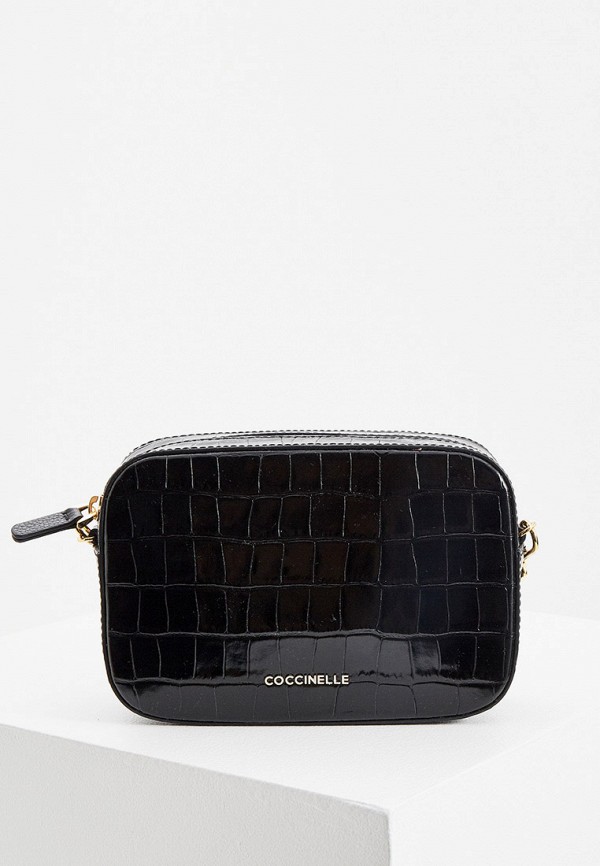 

Сумка Coccinelle, Черный, TEBE CROCO SHINY SOFT