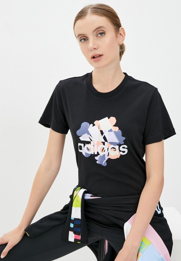 

Футболка adidas, Черный, FLORAL GFX T