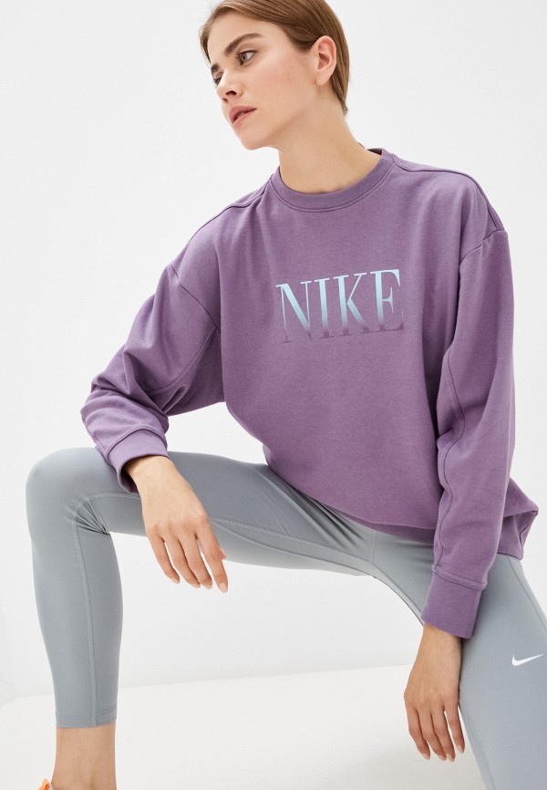 

Свитшот Nike, Фиолетовый, W NK DF GFX PK GET FIT FC CRW