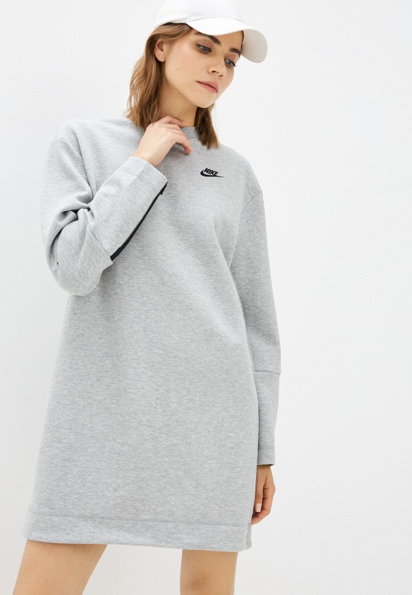 

Платье Nike, Серый, W NSW TCH FLC ESSNTL LS DRSS