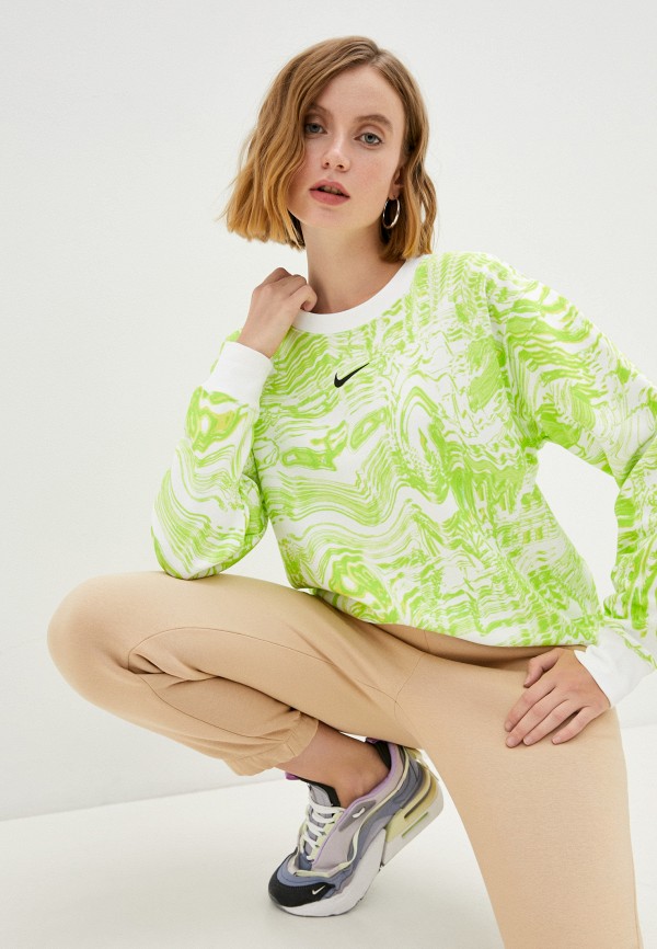 

Свитшот Nike, Зеленый, W NSW TREND FLC CREW AOP PRNT