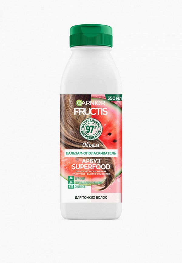 Бальзам для волос Garnier Fructis Фруктис, Superfood Арбуз, объем, для тонких волос, 350 мл