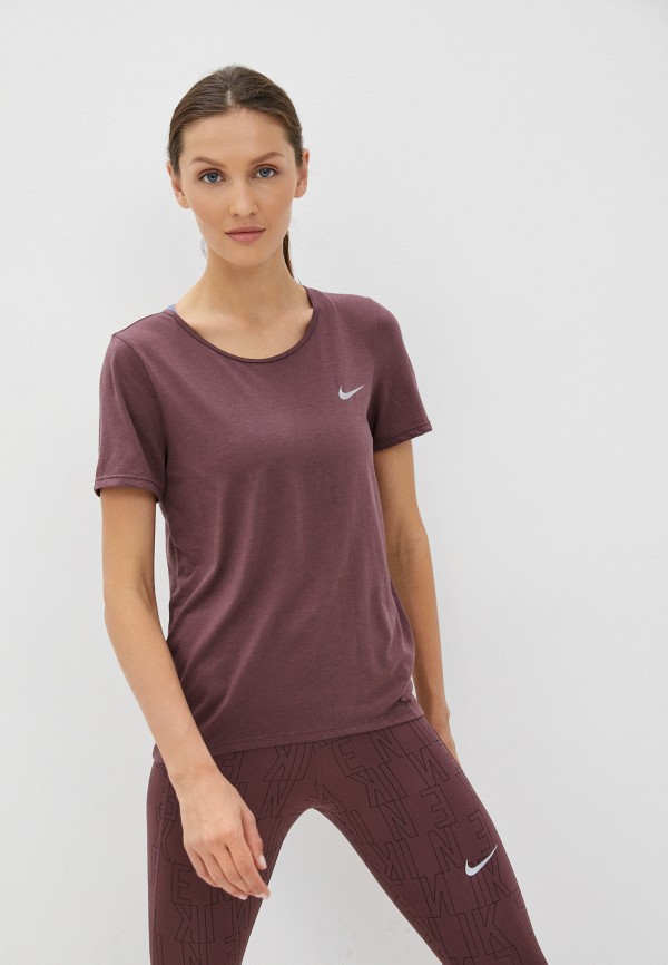 

Футболка спортивная Nike, Бордовый, W NK DF RUN DVN TOP SS