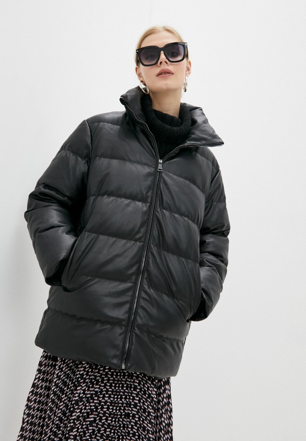 Куртка кожаная Karl Lagerfeld, цвет черный, размер 40 216W1582 - фото 1