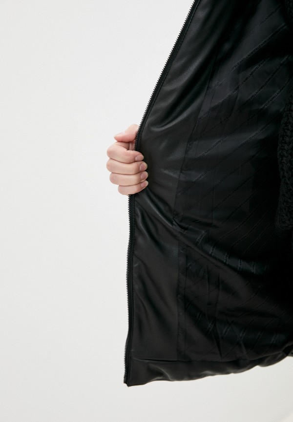 Куртка кожаная Karl Lagerfeld, цвет черный, размер 40 216W1582 - фото 6