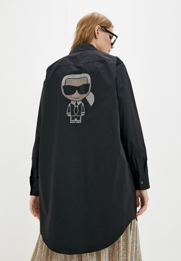 Рубашка Karl Lagerfeld, цвет черный, размер 40 216W1604 - фото 4