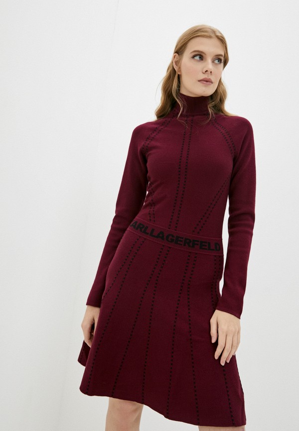 Платье Karl Lagerfeld, цвет бордовый, размер 40 216W2031 - фото 1