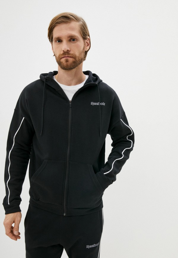

Толстовка Reebok, Черный, TE PIPING FZ HOODIE