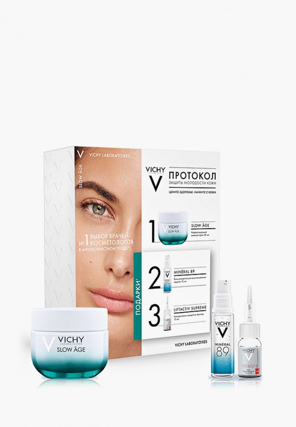 

Набор для ухода за лицом Vichy, Прозрачный, SLOW AGE укрепляющий крем против признаков старения, 50 мл + 2 сыворотки по 10 мл в ПОДАРОК