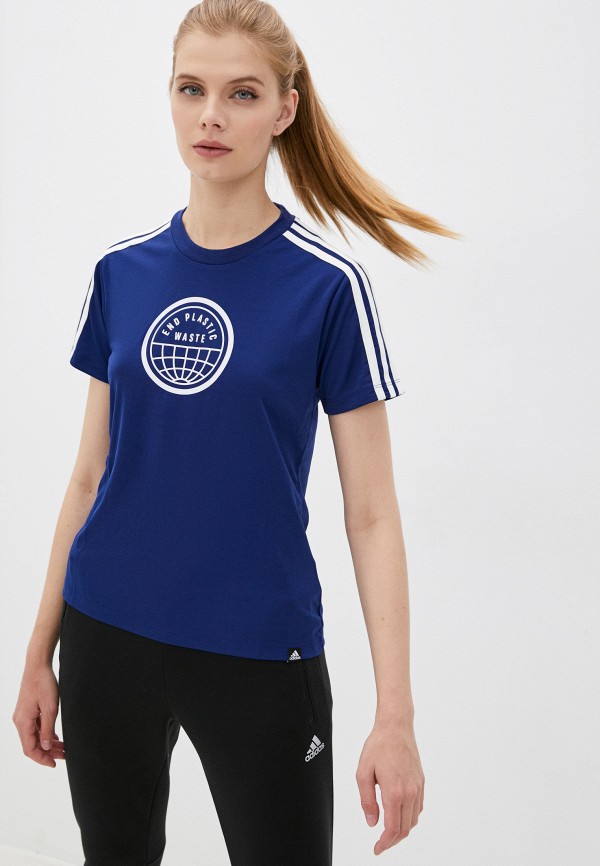 

Футболка спортивная adidas, Синий, W END PLS WST T