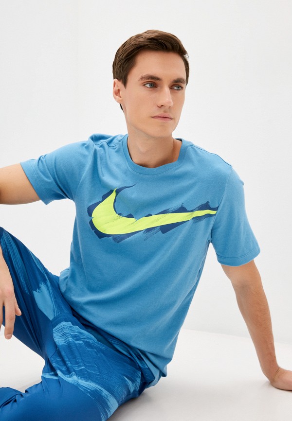 

Футболка спортивная Nike, Голубой, M NK DF TEE SC (LOGO)