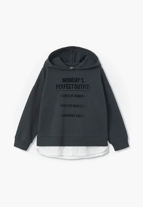 

Худи Mango Kids, Серый, MONDAY