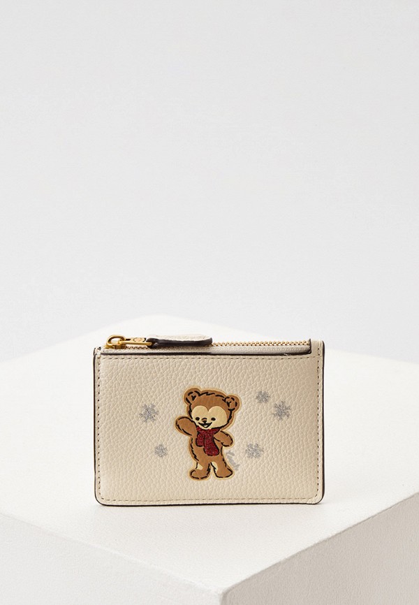 

Кредитница Coach, Бежевый, с кольцом для ключей