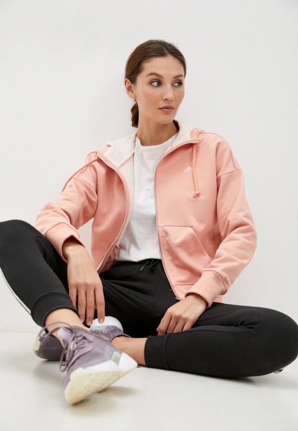 Толстовка adidas коралловый, размер 46, фото 2