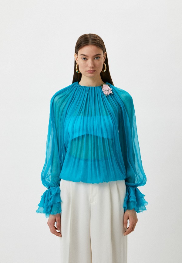 

Блуза и брошь Twinset Milano, Бирюзовый