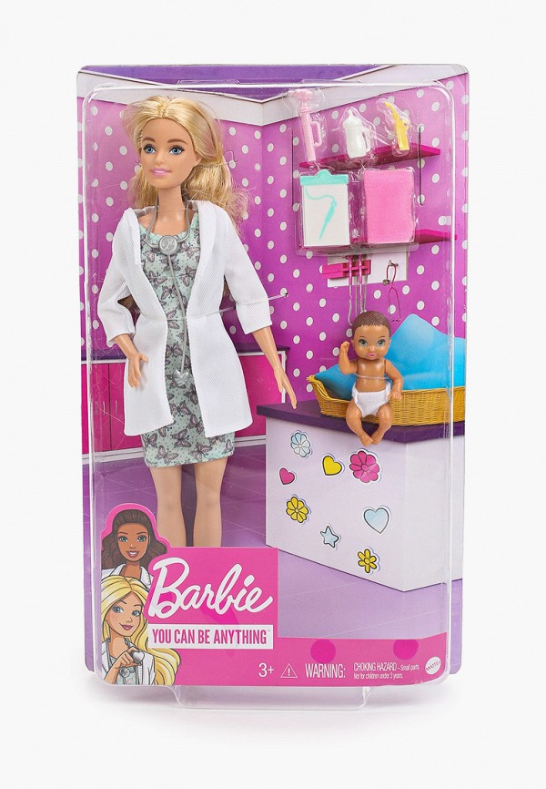 

Кукла Barbie, Разноцветный, Барби доктор педиатр с малышом пациентом
